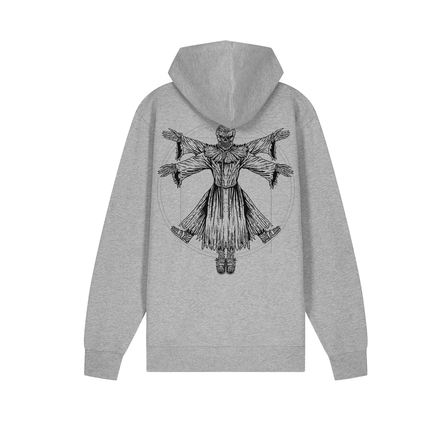 SACKHEAD DAVINCI B&W - GRAY ZIP UP HOODIE