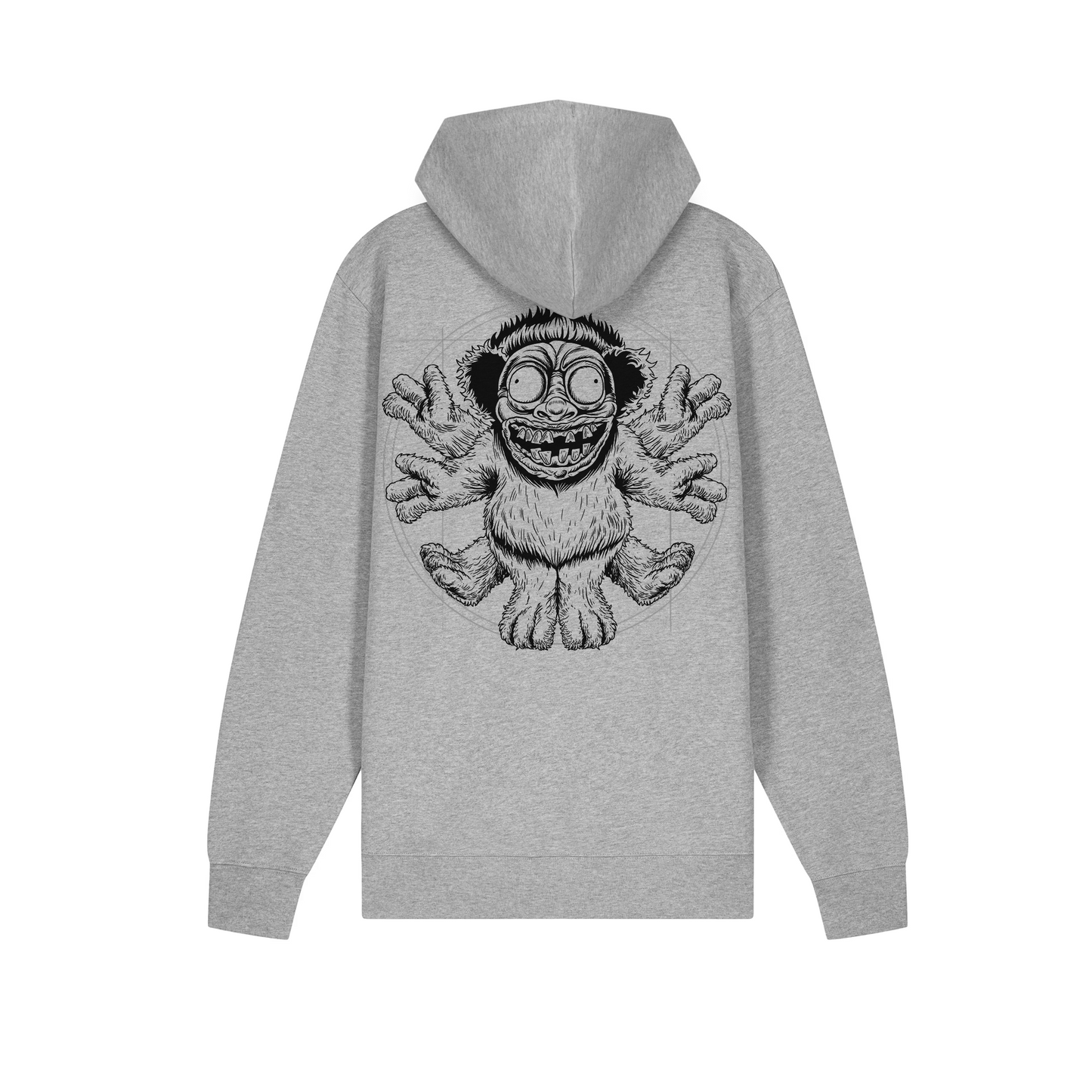 TED DAVINCI B&W - GRAY ZIP UP HOODIE