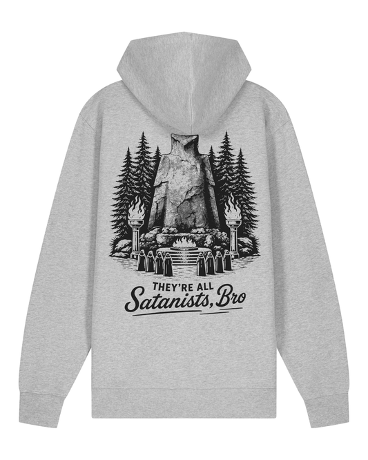 THEY'RE ALL SATANISTS - ZIP-UP GRAY